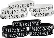 CANIGHT 10pcs Music Note Silicone Hand Party Wristbands Marching Band Bracelets Bulk Wrist Bands Event Wristbands Music Themed Candy Coloured Wrist Band Music Wristband White