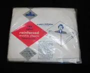 2 NOS Harmony House Sears White Muslin Double Bed Sheet Set Flat Vtg 81 x 101