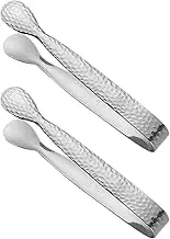 Small Ice Tongs | Food Grade Serving Tongs | Set of 2 Ice Grabbing Tools for Tea Party Coffee Bar, 4.3 Inch Food Grade Appetizer Clip