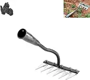 Iron Rake 2.0, 5/6/7/8 Teeth Carbon Steel Garden Weeding Rake, Iron Rake for Gardening and Weeding, Iron Weeding Rake, Iron Weeding Rake with Handle(6 teeth)
