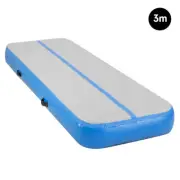 3m Airtrack Tumbling Mat Gymnastics Gym Exercise Inflatable Air Track Blue 20cm
