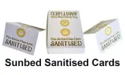 100 Sunbed Tanning Salon Sanitised Sign Foldable Display Hygiene Cleaned Cards