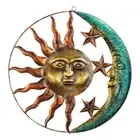 Metal Wall Art Hanging Sun Moon Statue Decoration Ornaments Home Garden Office