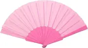 Hand Fan Foldable Portable Cloth Handheld Folding Fans for Weddings Travel Party Dancing(Pink)