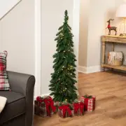 Pre-Lit Pencil Alpine Artificial Christmas Tree - 4' - Clear Lights