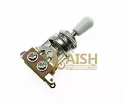 Chrome 3 Way Guitar Toggle Switch with White Tip Fits Les Paul