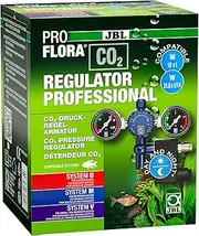 JBL Proflora CO2 Regulator Professional Pressure Regulator Fitting for CO2 Fertiliser Systems, with 2 Pressure Gauges, Solenoid Valve for Night Shut-Off