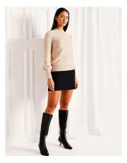[Tokito] Lofty Puff Sleeve Knit Jumper in Stone
