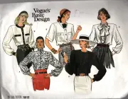 Vogue Pattern 1812 Ladies Blouses Sizes 8 - 10 - 12