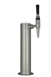 Kegco DT145-1B-STOUT 14" Brushed Stainless 1-Faucet Draft Tower - Stout Faucet