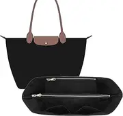 OAikor New DupontPaper Purse Organizer Insert Compatible with Longchamp Le Pliage Medium Tote Handbag Insert (Full Black, Small)