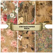 Vintage scrap book paper pack for scrap booking - junk journal - craft - classic