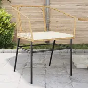 vidaXL Garden Chairs 2 pcs with Cushions Brown Poly Rattan
