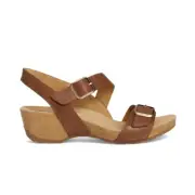 Dansko Women's Trinity Wedge Sandal - Tan Burnished Nubuck NWB
