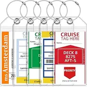 FUNMCAN 5 Pack Cruise Luggage Tag Holders for Carnival, NCL, Princess, MSC Cruise Ships, Clear Cruise Tags Holders with Zip Seal by , Wide Waterproof Cruise Essentials Cruise Accessories Must Haves