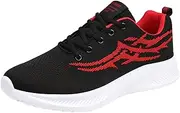[Generic] Sneaker Storage Boxes for Men Color Blocking Fashion Mesh Breathable Flat Bottom Comfortable Non Slip Sports Casual Shoes Mens Sneaker Boots Size 15 (Red, 42)