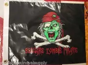 FLAG BEWARE ZOMBIE PIRATE scuba dive equip novelty valentine GIFT FUN 12x18 #014