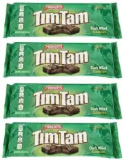 New! Tim Tam Dark Mint Choc Cookie Biscuits (4 Pack Deal x 165g Ea) Aussie Ma...