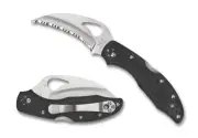 Byrd Meadowlark Hawkbill Knife BY22SBK 2.87" Serrated Blade Black FRN Handle