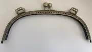 Antique gold metal BAG making 9cm high x 24.5cm wide HANDLE ball clip closure