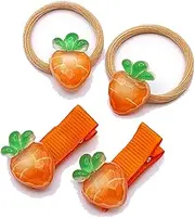 Easter Carrot Hair Clips Baby Girls Rabbit Carrot Hair Pin Easter Bunny Carrot Clips JHE54 (4 Pcs-Set B)