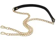 Purse Chain Strap Crossbody Bag Chains Strap Handbag A Gold Chain Black Leather