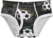 [Joisal] Grunge Football Black Splash Ink Underpants for Boys Tag Free Comfort Toddler Boys Underwear 2t-3t, Football Black Splash Ink, 4 Years