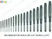 NEW 18cs Adjustable Hand Reamer Set- H-V TO H-14 (Sizes 1/4 " to 1-1/2" ) HAWK