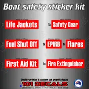 Boat safety marine decal sticker kit for fishing boat,half cabin,runabout,tinny!