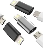 Adapter Micro USB Female to Lightning Male (Pack of 3) for iPhone 11 12 13 14 Pro Max Cable Jack Charger Connector Splitter for Apple iPad Air Android Accessories Tablet Files
