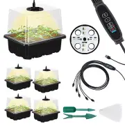 Seedling Starter Trays 5 Packs Seed Starter Tray with Grow Light, Smart Contr...