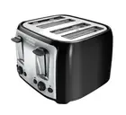 BLACK DECKER 4-Slice Toaster with Extra-Wide Slots, Black/Silver