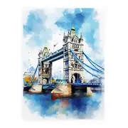 Bridge Tower Modern Art Canvas Print