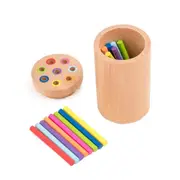Montessori Wooden Ball Drop Game Color Sorting and Fine Motor Skill Toy for Toddlers and Preschoolers