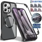 For iPhone 16 15 14 13 12 11 Pro Max Plus MagSafe Case Bumper 360 Full Cover