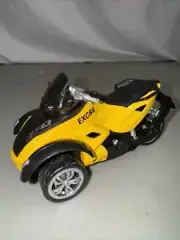 Excite EXC88 3 Wheeled Motorcycle Trike Scooter Toy Pullback Friction Yellow