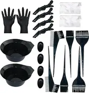 20 Pieces Hair Dye Coloring Kit- Hair Tinting Bowl, Hair Agitator, Dye Brush, Ear Cover, Hairpin, Hair Coloring Cape for Salon Bleaching & Highlighting
