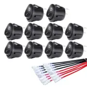10pc ON/OFF Round Rocker Switch Toggle Switch 2 Pin SPST Push Button1782