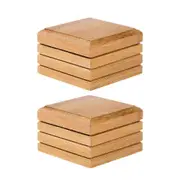 2pcs Bamboo Soap Dish Drainage Soap Holder Bathroom Soap Container (Khaki)