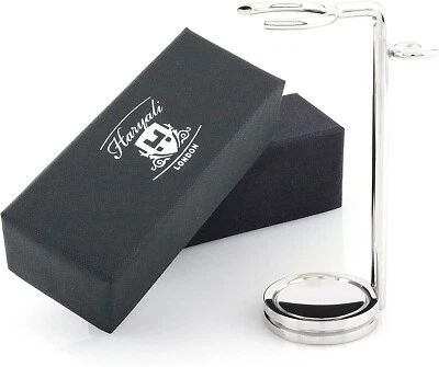 Stainless Steel Safety Razor & Badger Brush Stand – Bathroom Grooming Holder