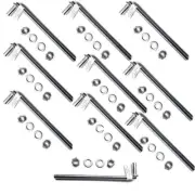 Zinc Plated 5/8" X 12" Long J Bolt for Chainlink Fence Gate Hinge Lot of 10