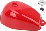 Motorcycle Fuel Tank, Red Gas Tank with Cap and Keys, Compatible with Mini Trail Z50, Z50J, Z50R 1979‑1999