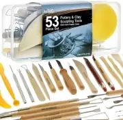 13 Essential Sculpting Tools: 53-Piece Pottery and Clay Tool Set in Compact Case