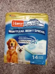 Hartz Home Protection Unscented 14 Dog Pads Flash Dry Gel Odor Absorbing New
