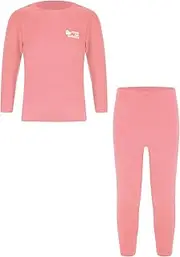 [FEESHOW] Kids Girls Underwear Set Winter Base Layers Shirt Long Sleeve Top with Leggings Thermal Suit