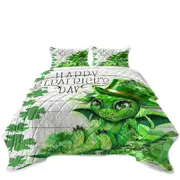 Green Clover St Patricks Day Lil Dragon Coverlet