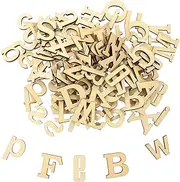 Hohopeti Wood Letter Prop 124pcs Set Wooden Numbers Decor Decorative Desk Wooden Letter Decor for Home Office