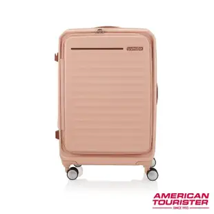 【AMERICAN TOURISTER 美國旅行者】25吋 Frontec 前開式可擴充抗菌PC防盜拉鍊避震輪行李箱(多色可選)