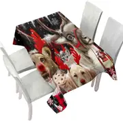 Funny Christmas Santas Reindeer Animals Tablecloth