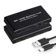 8K@60Hz HDMI Splitter 1 in 4 Out, 1x4 HDMI 2.1 Splitter Support 4K@120Hz, 108...